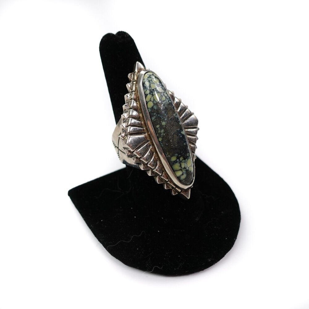 King Baby Studio Turquoise Concho Ring USA .925 Size 9